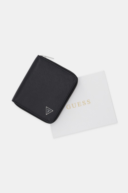 Guess portfel skórzany MILANO SMMASL.LEA02 czarny