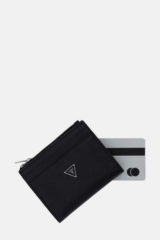Guess portfel skórzany MILANO czarny SMMASL.LEA03