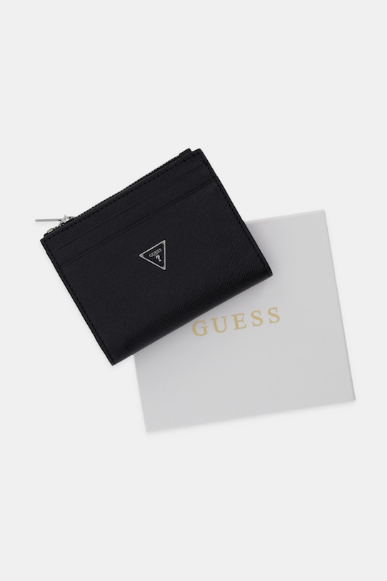 Guess portfel skórzany MILANO SMMASL.LEA03 czarny