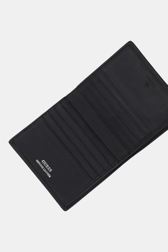 Akcesoria Guess portfel skórzany BOSTON SMNEBR.LEA18 czarny