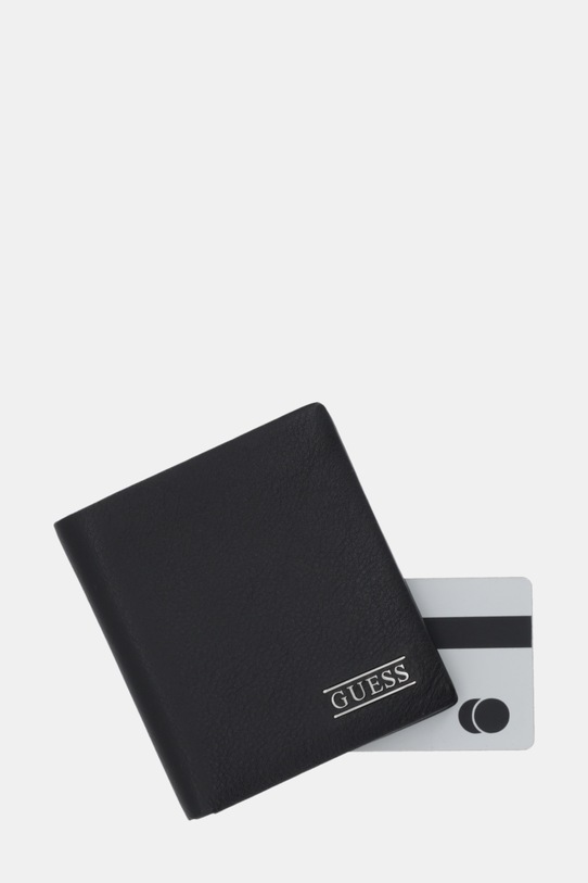 Δερμάτινο πορτοφόλι Guess BOSTON μαύρο SMNEBR.LEA18