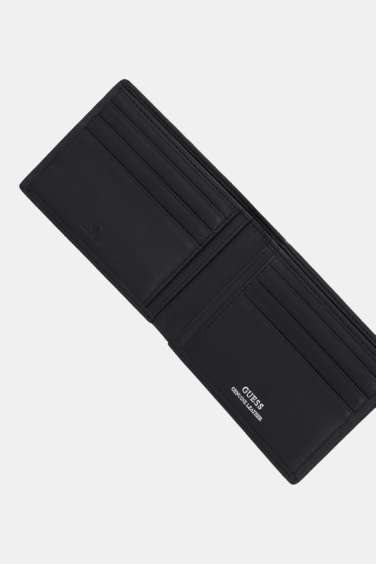 Akcesoria Guess portfel skórzany BOSTON SMNEBR.LEA27 czarny