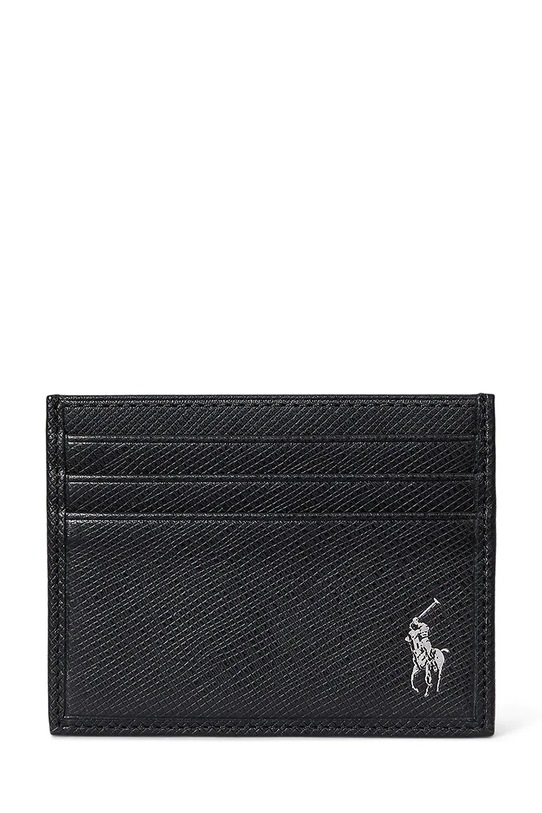 Polo Ralph Lauren etui na karty skórzane skóra licowa czarny 405931677