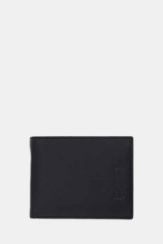 Just Cavalli portfel skórzany skóra licowa czarny 79QA5PZ3.ZP361