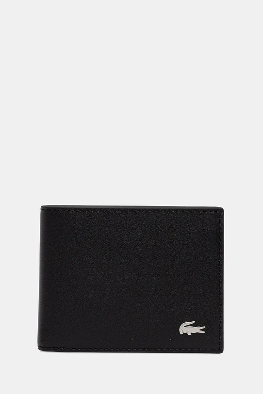 Lacoste portfel skórzany skóra licowa czarny NH1407FG
