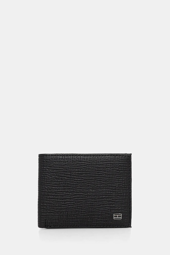 Kožená peněženka Tommy Hilfiger hladký černá AM0AM13708