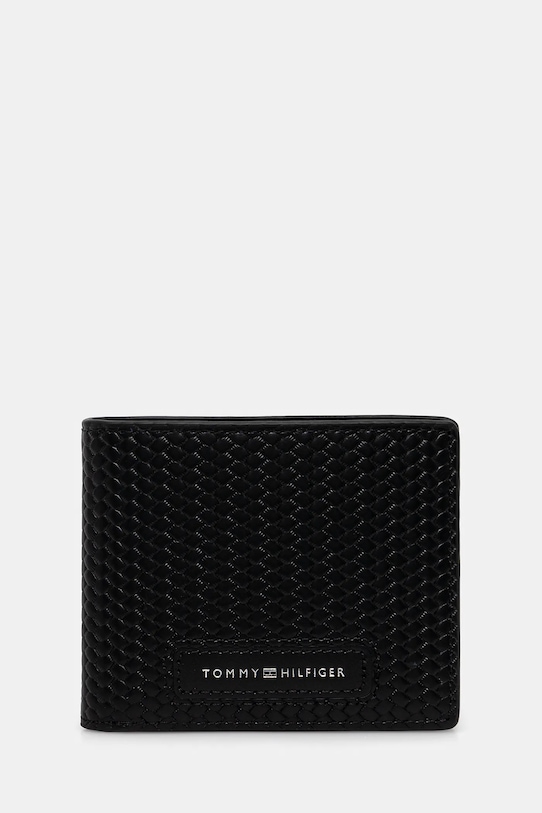 Δερμάτινο πορτοφόλι Tommy Hilfiger λείο δέρμα μαύρο AM0AM13728