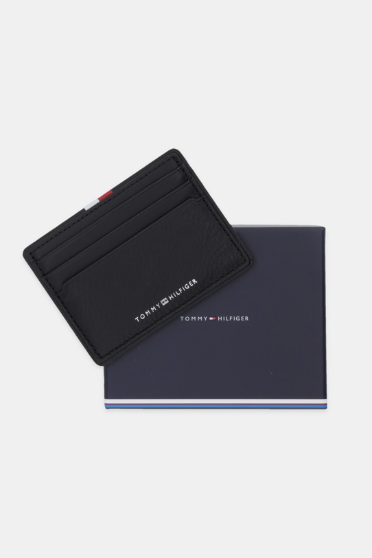 Шкіряний чохол на банківські карти Tommy Hilfiger чорний AM0AM13738