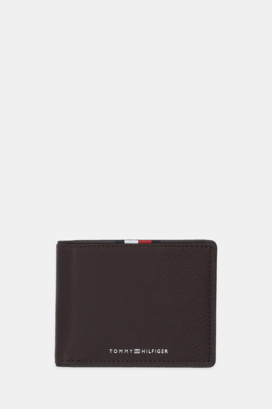 Tommy Hilfiger portfel skórzany skóra licowa brązowy AM0AM13739