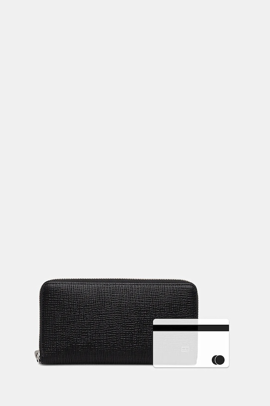 Kožená peněženka Tommy Hilfiger AM0AM13805 černá