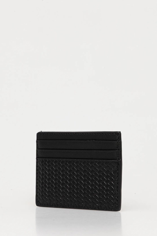 Tommy Hilfiger portafoglio e custodia in pelle per carte di credito nero AM0AM13605