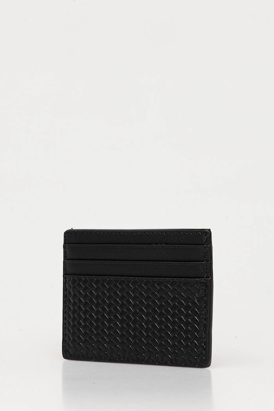 Tommy Hilfiger portafoglio e custodia in pelle per carte di credito nero AM0AM13605