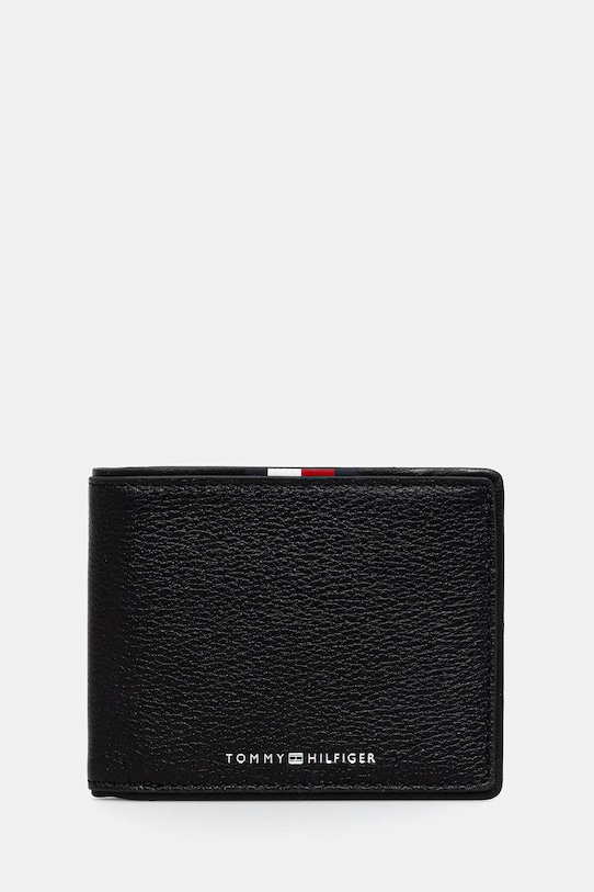 Kožená peněženka Tommy Hilfiger AM0AM13607 černá AW25