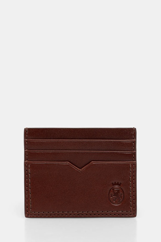 Tommy Hilfiger pasek i etui na karty skórzane etui na karty brązowy AM0AM13934