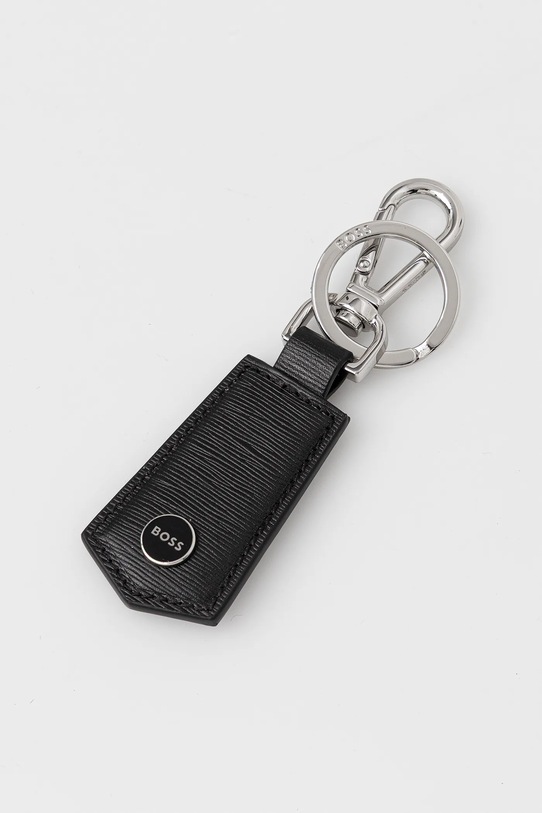 Δερμάτινο πορτοφόλι + μπρελόκ BOSS 50552891 μαύρο AW25