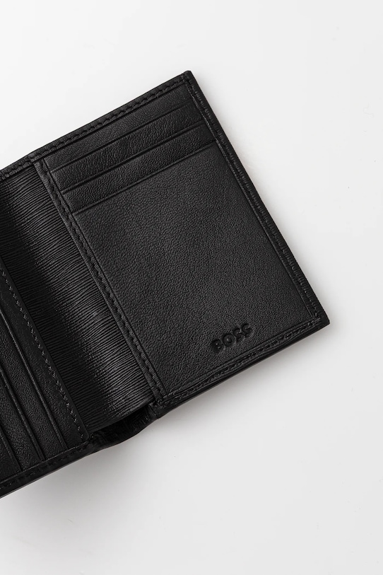 BOSS portfel skórzany + brelok czarny 50552891