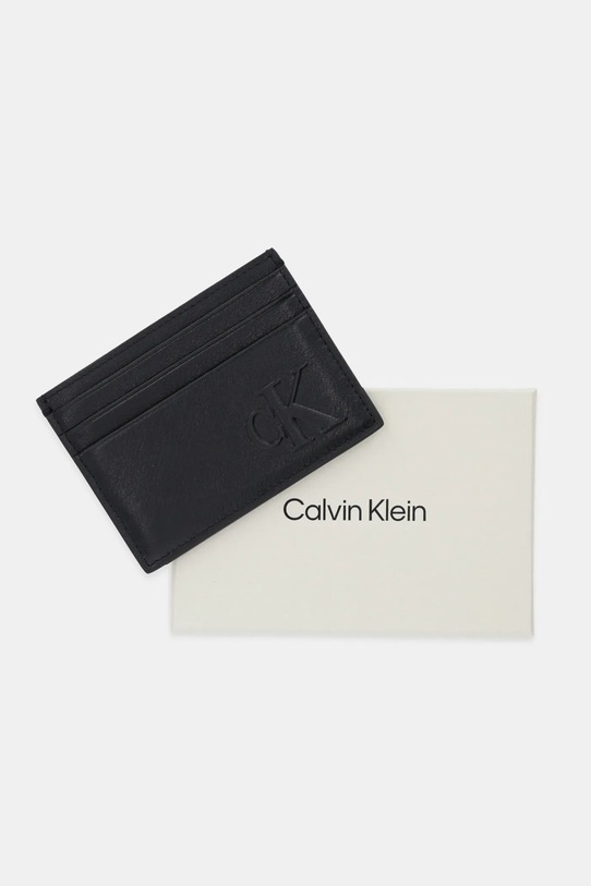 Kožni etui za kartice Calvin Klein crna LV04G1070G