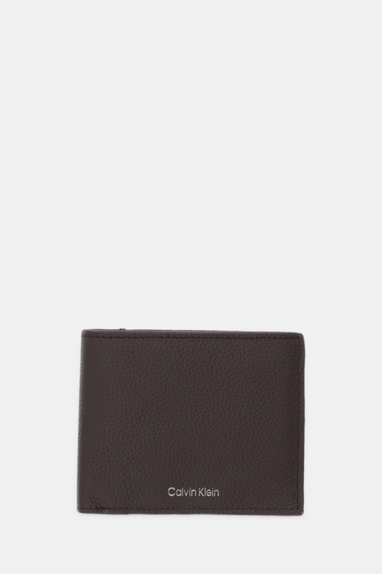 Calvin Klein portfel skórzany skóra licowa brązowy LV04D1062G