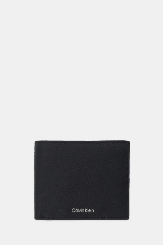 Calvin Klein portfel skórzany skóra licowa czarny LV04D1062G