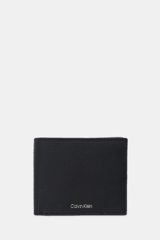 Calvin Klein portfel skórzany skóra licowa czarny LV04D1062G