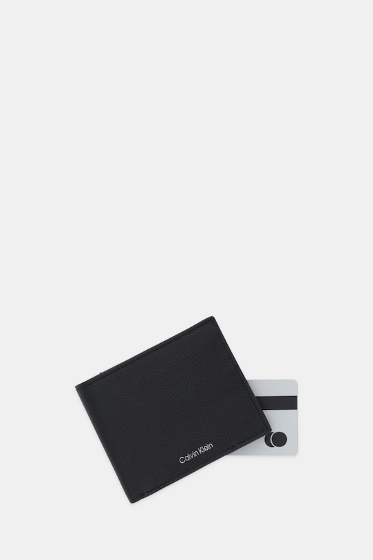 Akcesoria Calvin Klein portfel skórzany LV04D1062G czarny
