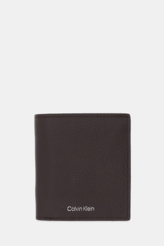 Calvin Klein portfel skórzany skóra licowa brązowy LV04D1063G