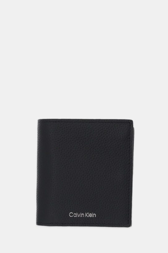 Calvin Klein portfel skórzany skóra licowa czarny LV04D1063G