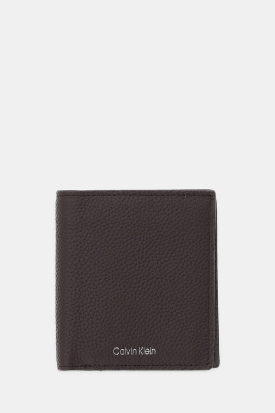Calvin Klein portfel skórzany skóra licowa brązowy LV04D1064G