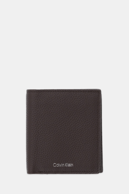 Calvin Klein portfel skórzany skóra licowa brązowy LV04D1064G