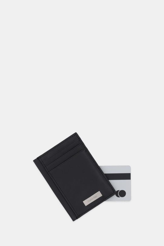 Akcesoria Calvin Klein etui na karty skórzane LV04D1065G czarny