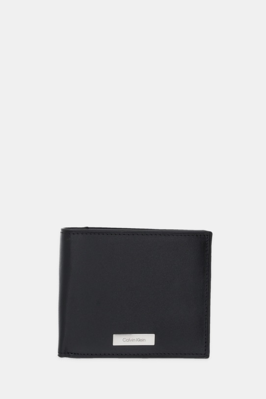 Calvin Klein portfel skórzany skóra licowa czarny LV04D1066G