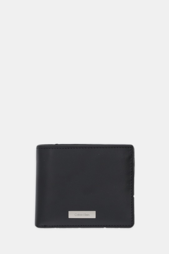 Calvin Klein portfel skórzany skóra licowa czarny LV04D1067G