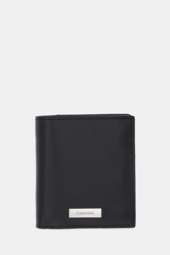 Calvin Klein portfel skórzany skóra licowa czarny LV04D1068G