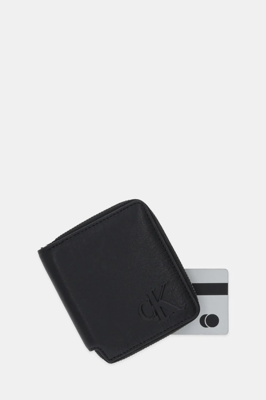 Akcesoria Calvin Klein portfel skórzany LV04D1077G czarny