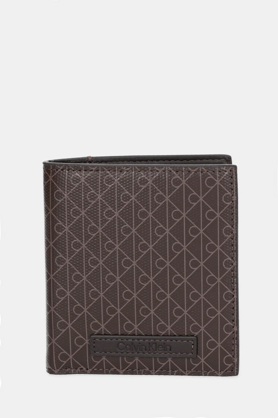 Calvin Klein portfel imitacja skóry licowej brązowy LV04D1084G