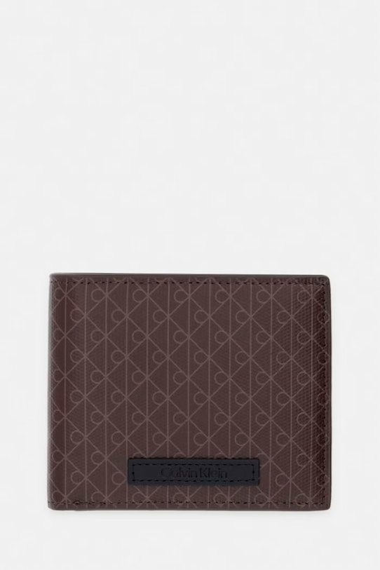Calvin Klein portafoglio da uomo in pelle marrone LV04D1085G