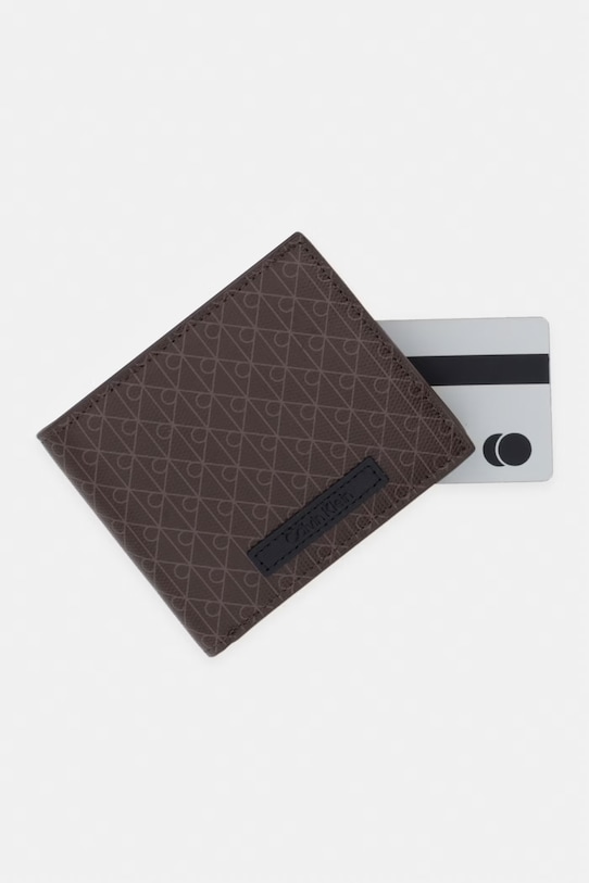 Calvin Klein portafoglio da uomo in pelle marrone LV04D1085G