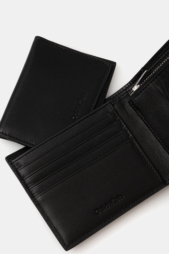 Calvin Klein portfel i etui na karty skórzane czarny LV04D1086G