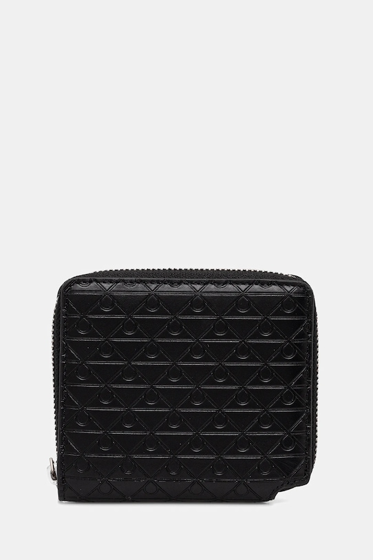 Шкіряний гаманець Calvin Klein лицьова шкіра чорний LV04D1088G