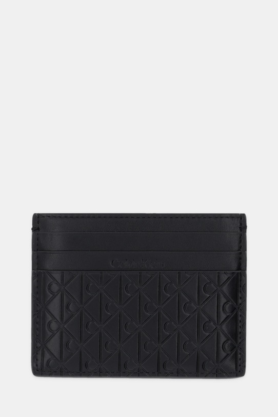 Calvin Klein etui na karty skórzane Planet friendly czarny LV04D1128G