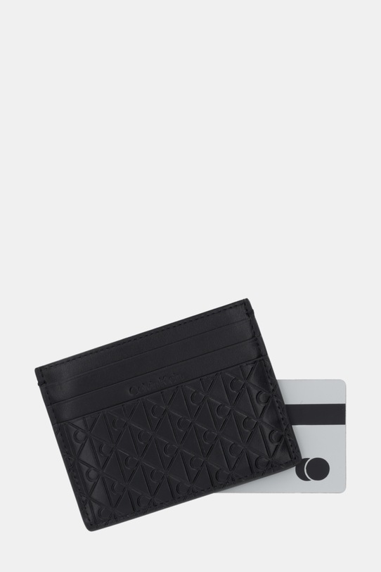 Akcesoria Calvin Klein etui na karty skórzane LV04D1128G czarny