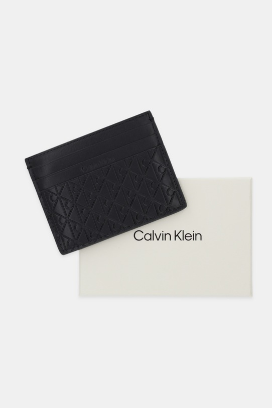 Usnjen etui za kartice Calvin Klein črna LV04D1128G