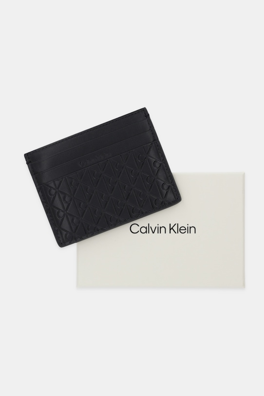 Calvin Klein etui na karty skórzane czarny LV04D1128G