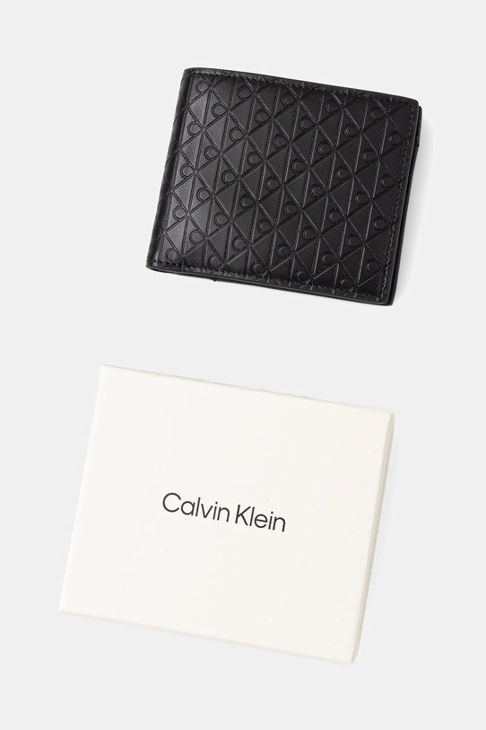 Kožená peňaženka Calvin Klein LV04D1129G čierna