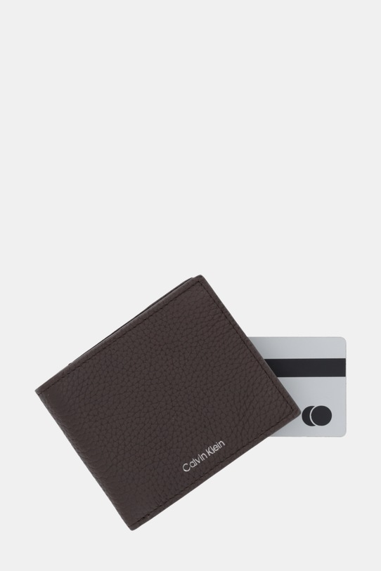 Calvin Klein portfel skórzany brązowy LV04D1138G