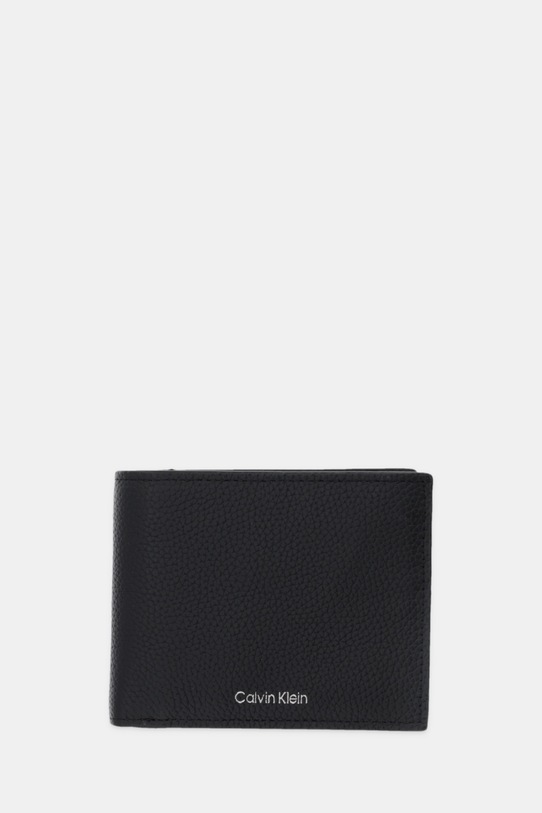 Calvin Klein portfel skórzany skóra licowa czarny LV04D1138G