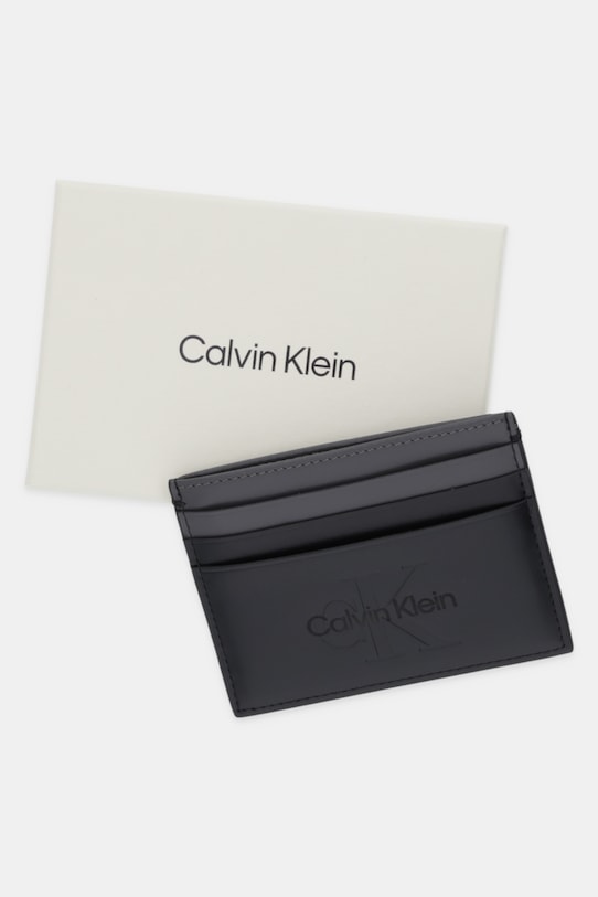 Kožené pouzdro na karty Calvin Klein černá LV04D1154G
