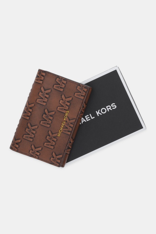 Michael Kors portfel skórzany 39F5GHDD6L brązowy