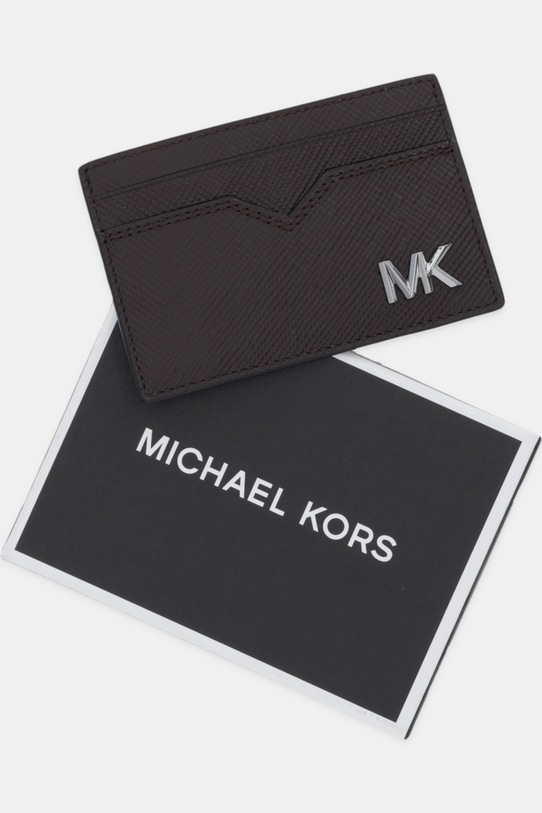 Michael Kors etui na karty skórzane brązowy 39S5LEDD0L
