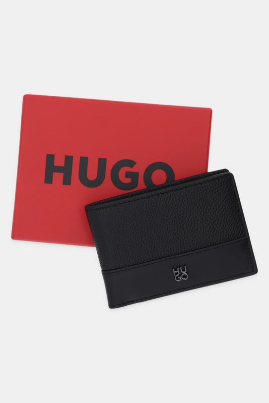 Δερμάτινο πορτοφόλι HUGO 50548763 μαύρο